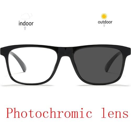 2020 New Oversized Female Photochromism Prescription Glasses Men Chameleon Myopia Glasses With Degree -1.0 -1.25 -1.5 To -6.0 NX