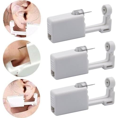 3PCS Disposable Safe Sterile Nose Ring Stud Piercing Unit Set Gun Tool Earring Professional Machine Kit Nariz Women Body Jewelry