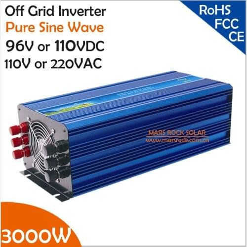 3000W 96V/110V DC to AC 110V/220V Off Grid Pure Sine Wave Solar Inverter or Wind Inverter, Single Phase PV Inverter