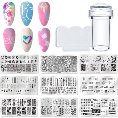 4/7/10/11 PCS Round Nail Stamping Plates Set Lace Flower Animal Pattern Nail Art Stamp Template Image Plate Stencils Tool Kits
