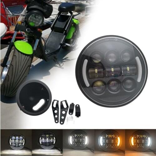 5.75 inch Motorcycle LED Headlight Faro Moto Light Halo White DRL Angel Eyes for Dyna Sportster Softail 5 3/4" led moto Headlamp