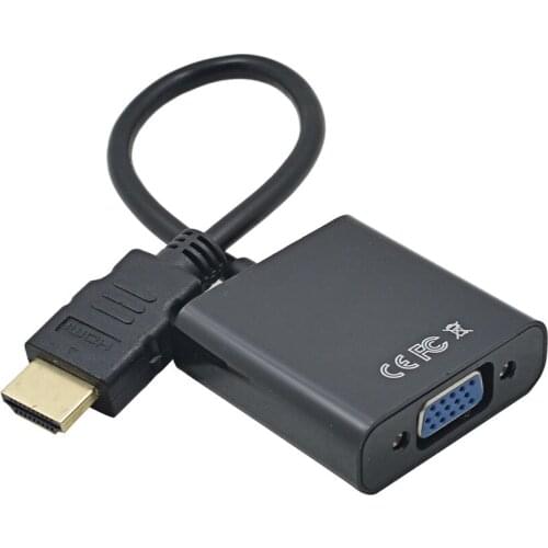 500pcs lots HDMI to VGA Converter Adapter with 3.5mm Audio Cable for PC Computer Laptop Desktop to HDTV Monitor Displayer