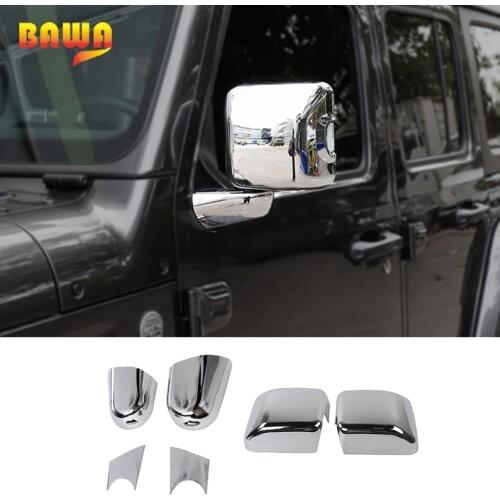 BAWA Car Stickers for Jeep Wrangler JL 2018 ABS Rearview Mirror Cover Base Decoration Kit for Jeep Wrangler jl Accessories