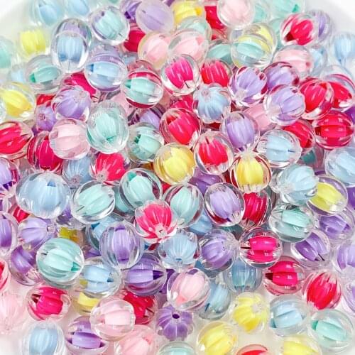 50pcs 12mm Acrylic Round Transparent Watermelon Beads For Jewelry Making Color Beads DIY Bracelet Jewelry Accessories