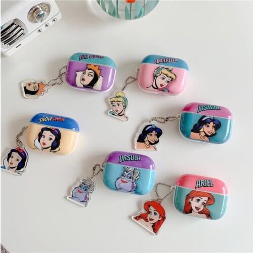Disney Frozen Princess Cute Soft Earphones Cases for Airpods 1/2 Pro Protective Bluetooth Wireless Earphone Charging Cover