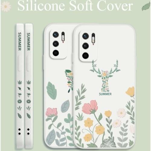 Plant For Xiaomi Redmi Note 10 10S 9T 9 8 7 Pro MAX Case Daisy Slicone Soft Cover Redmi 9 9A 9T K40 K30 K20 Pro Phone Case