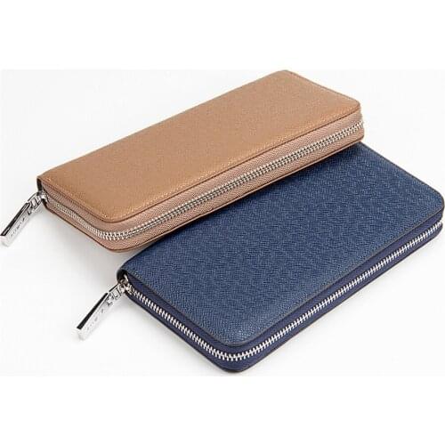2019 Business Mens Wallets Solid PU Leather Long Wallet Portable Cash Purses Casual Standard Wallets Male Clutch Bags carteras