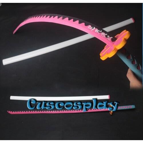 Demon Slayer: Kimetsu No Yaiba Love Pillar Mitsuri Kanroji Soft Sword Cosplay Prop PVC Sword Weapons for Halloween Comic Party