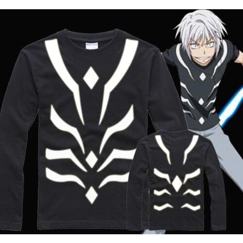 Anime Reflective Long Sleeve Tees Men Tshirt To Aru Majutsu no Index Cosplay Toaru Kagaku no Railgun S T-shirt