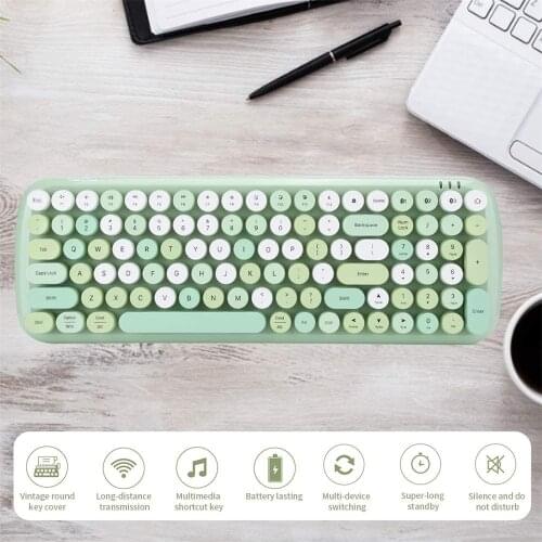Ergonomic Wireless Computer Keyboard Multi‑Device Keyboard for Bluetooth 5.1 Wireless Keyboard for Laptop Mobile Phone Tablet