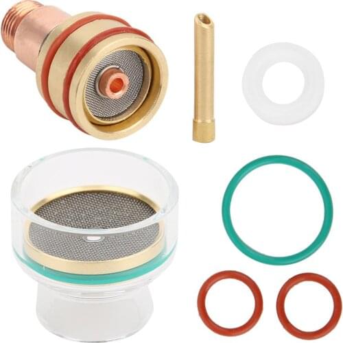 TIG Welding Tool Kits Torch Stubby Gas Lens for WP17 WP18 WP26 TIG Insulated Glass Cup Spares Kit Durable Practical Accessories
