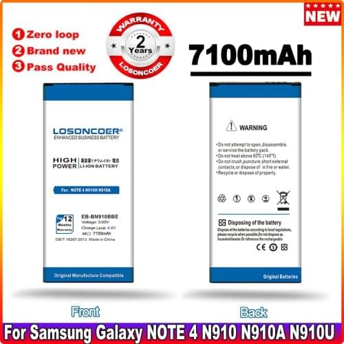 LOSONCOER 6950mAh EB-BN910BBE Battery For Samsung Note 4 Battery N910H N910A N910X N910V N910C N910U N910F N910T N910R Note4
