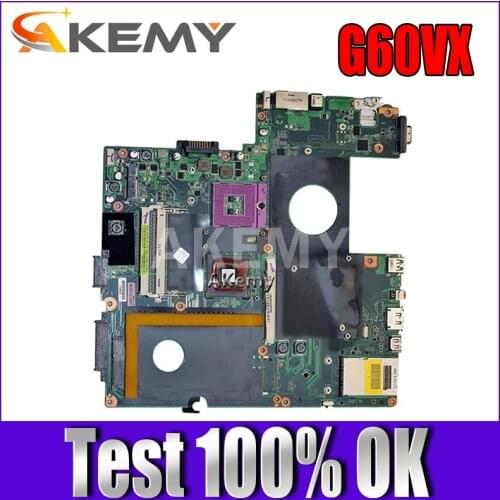 Akemy G60VX mainboard REV 2.0 For Asus G60V G60VX Laptop motherboard 60-NV3MB1200-A05 DDR2 100% Tested Working Well