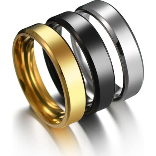 6/4mm Titanium Rings Plain Dome Mirror Polished Silver Wedding Band in Comfort Fit Size 5-13 ,3 Colors
