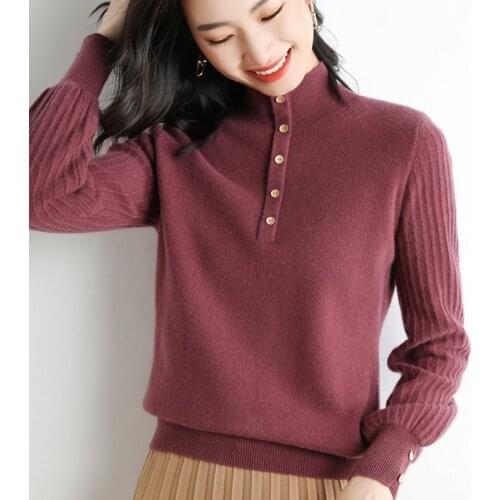 2021 Autumn Winter Fashion Half Turtleneck Sweater Fashion Womens Bottoming Long-Sleeved Pullovers Wild Slim Knit Sweaters Tops