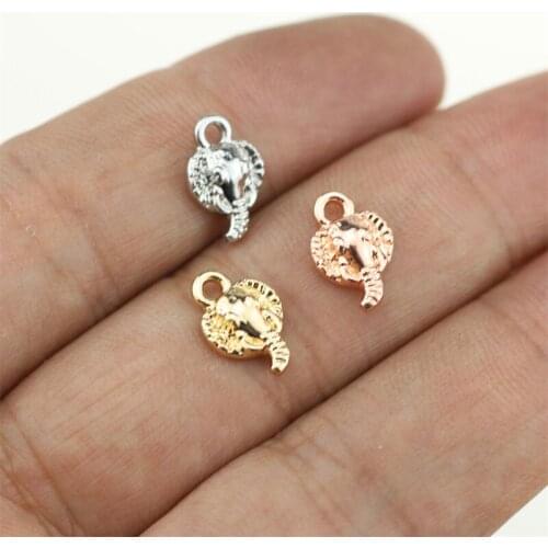 20pcs 12*8mm Lovely Elephant Coin Zinc Alloy Necklace,Earring Bracelet Jewelry DIY Handmade 3 colors