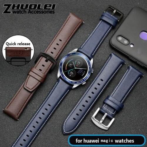 For huawei watch2 pro Magic Classic galaxy Watch 46mm Sport WatchBand 22mm Genuine Leather silicone straps Quick Release bands