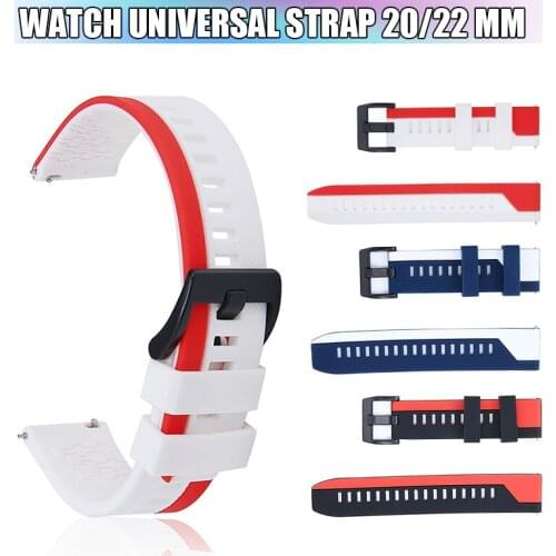 20/22MM Fashion Dual Colors Silicone Watchbands For Huawei Watch GT 2/GT 2E/GT Bracelet Strap Adjustable Replacement Watch Band