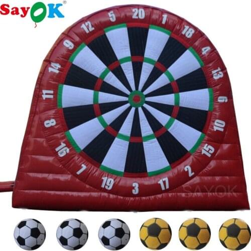 Sayok 3x3m(10ft) High Outdoor Soccer Inflatable Dart Board Inflatable Football Dart with 6 Inflatable Balls for Sports Game