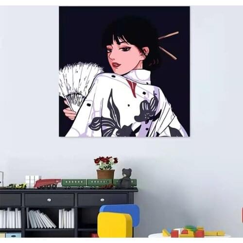 DIY Framed Lion Girl Oil Painting By Numbers Adults Colorful Paint Wall Art Picture For Living Room Home Decor Size 20x20cm