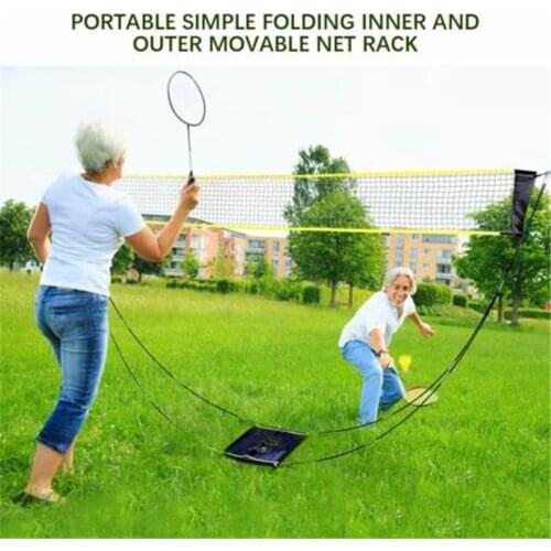 Badminton Tennis Volleyball Net Frame Beach Lawn Portable Training Square Mesh Net Shuttlecock Network Indoor Outdoor Sports