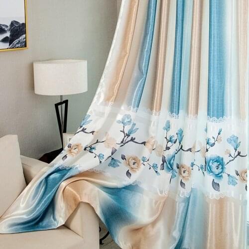 Peony Curtain for Window Bedroom Modern Colorful Stripes Tulle Curtain for Living Room Sheer Fabrics