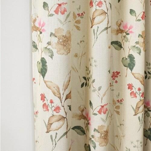 American Retro Printed Curtains for Living Room Pastoral Style Floral Blinds Faux Linen Drapes for Bedroom Window Treatments