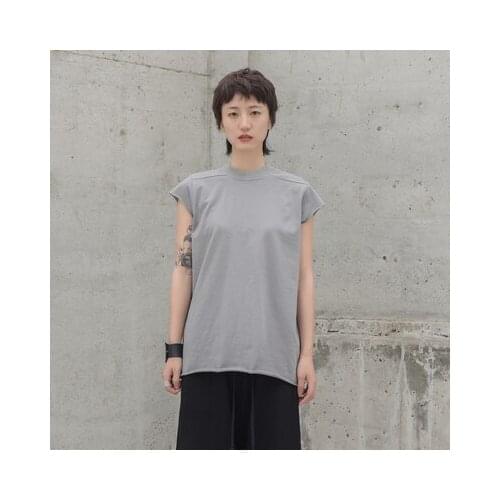 Dark Ro wind neutral loose ruffled short sleeve t-shirt