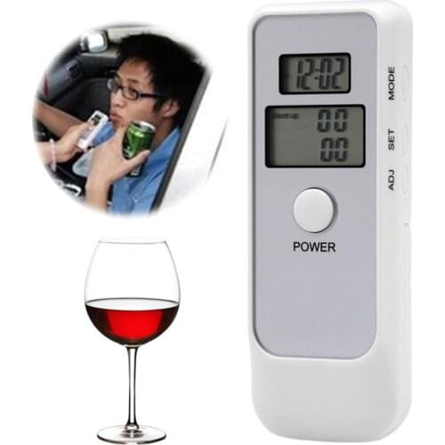 5pcs/lot Dual LCD Display Digital Breath Alcohol Tester and Time Portable Breathalyzer Detector Analyzer Gadget Blood Alcohol