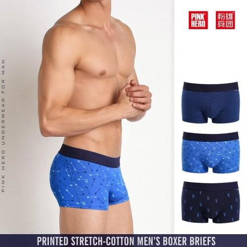 PINKHERO High Quality Cotton Underwear Men Boxer Shorts Classic Striped Printing Male Underpants Fashion Sexy Comfort Boxers Men