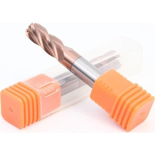 Carbide Round Nozzle Endmill 4 Flutes Milling Cutter Alloy Coating Tungsten Steel Cutting Tool CNC HRC55 Maching Endmills