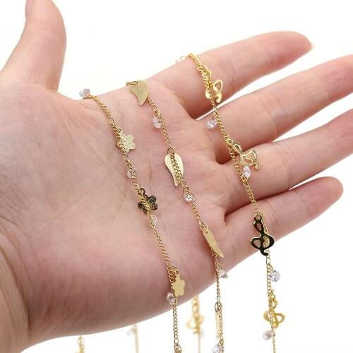 1meter Gold Chains Plum Link Copper Chain DIY Jewelry Findings for Women Making Necklace Bracelet Anklet Accessories Gifts