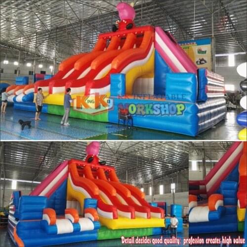 0.55mm PVC Tarpaulin Inflatable Water Toys , Giant Swimming Pool Family Water Slide