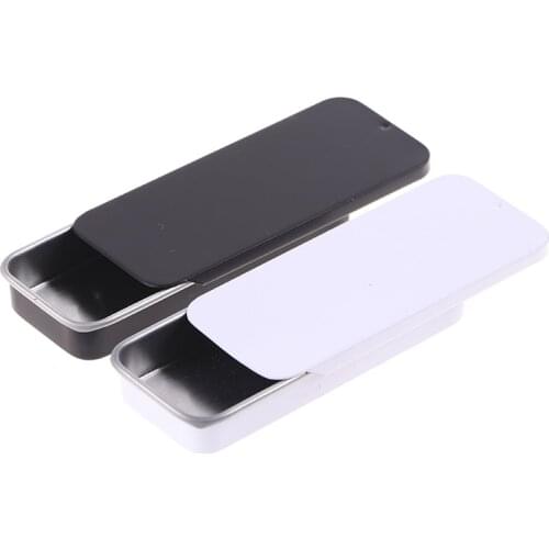 1Pcs 80x34x12MM Iron Box Slide Cover Storage Box Wedding Jewelry Pill Cases Tin Boxes Container Organizer Money Coin Candy Box