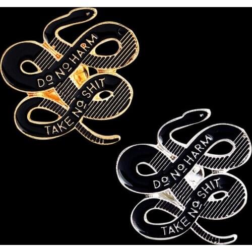 1PCS Originality Black mamba snake Brooches for Men Jeans Suit Lapel Pins Jacket Corsage Hats Clips Broches Clothing Accessories