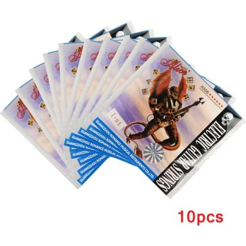 10pcs Alice Electric Guitar Strings A506-L E-lst / B-2nd Light Single String Plate Steel Core String Electric Guitar Accessories