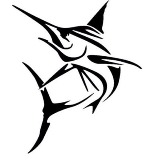 12.7*15.1CM Marlin Fish Large Swordfish Decals Car Styling Fashion Window Decoration Car Sticker C6-1302