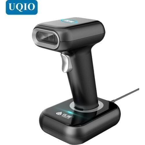 2D QR 1D Cordless Barcode Scanner with Cradle High Quality Performance 20 Meters Range