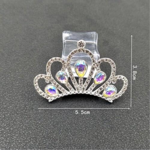 50pcs Colorful Crown Crystal Rhinestone Appliques Buckle strass Jewelry Brooch Wedding Invitation Hairpin Hair Clip Decoration