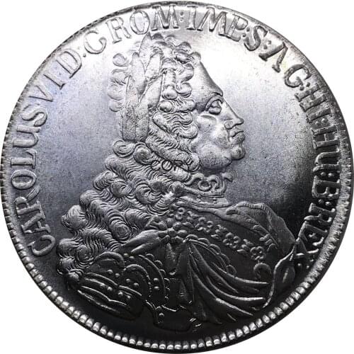 Austria Charles VI Holy Roman Emperor 1 Thaler 1721 Coin Metal Cupronickel Plated Silver Goods China Souvenir Replica Coins
