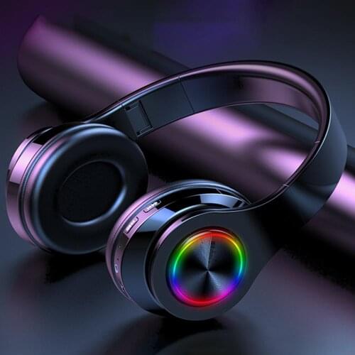 T6 Head Mounted Wireless Bluetooth 5.0 Phone Game Collapsible Sport Headphone Noise Reduction Headset