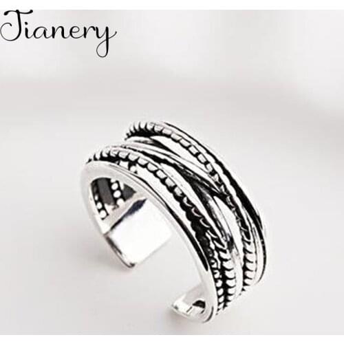 Bohemian Vintage Multi-layer Chains Ring For Women Boho Antique Silver Color Knuckle Rings Boho Jewelry Anillos