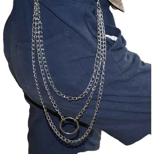 Big Ring Pendant Key Chain Rock Punk Trousers Hipster Keychains Pant Jean Keychain Hip Hop Trouser Decor Accessories