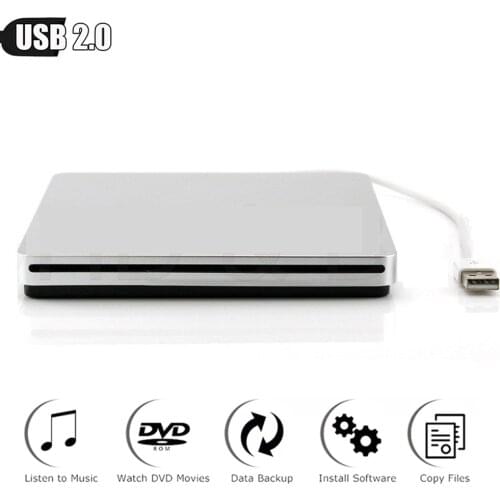 For Apple Mac Mini Unibody Mid-2011 A1347 Dekstop USB 2.0 DVD SuperDrive 8X DVD-ROM Combo Player 24X CD Burner External Drive