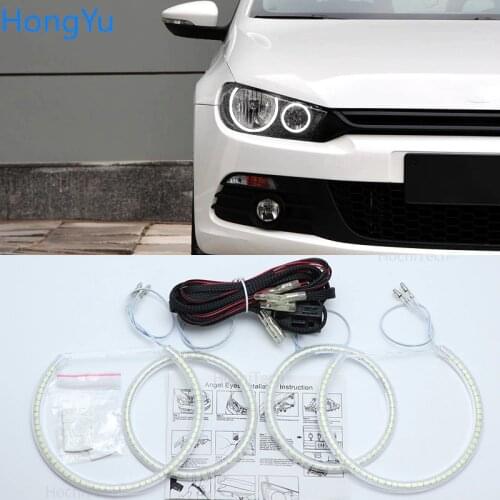 For Volkswagen VW Scirocco 2008 - 2013 non projector Super Bright white color SMD led Angel Eyes kit daytime running light DRL
