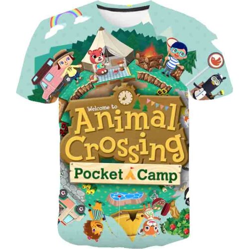 Boys T Shirt Girls Kids Children Tops Animal Corssing Game 3D Print Clothing Cute Short Sleeves Summer Clothes Cartoon Tees