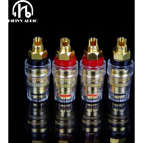 HIFI copper socket plug crystal Audio Speaker Connector Amplifier Terminal Binding Post Banana plug Socket Connector