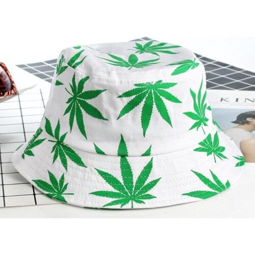Cotton Fishing Hat Women Men Hip Hop Cap Couple Maple Leaf Panama Bucket Hat Sun Flat Top Fisherman Hats Caps Boonie Gift
