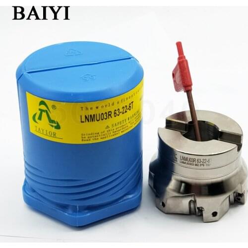 1pcs LNMU03R 63-22-6T Indexable face Milling Fast End Mill Holder LNMU0303ZER Carbide face Mill inserts Lathe Mill Blade Cutter