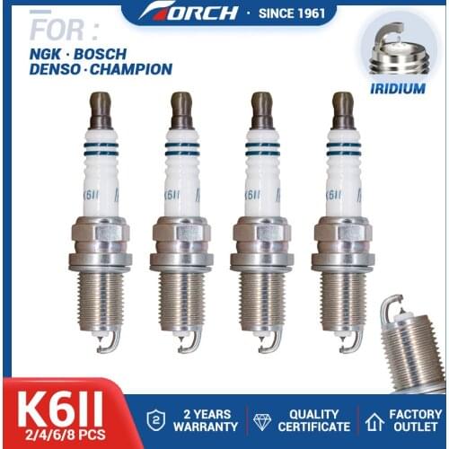 Pack of 2-8) China Original TORCH Spark Plugs K6II/FR7DC+/BCPR6ES/Q20PR-U/RC9YC/K6II/NEON/ESCORT/FIESTA/ORION/SCORPIO/FELICIA